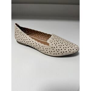 Unionbay Cream Laser Cut Flats Slip On Scalloped Nude Loafers Size 8 - NWOB